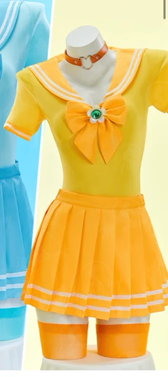 Princess Derivative Sexy Cosplay Sailor Outfit Set Bodysuit with Pleated Skirt and Bow