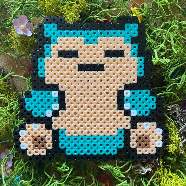 Sleeping Snorlax Perler Bead Art With Magnet