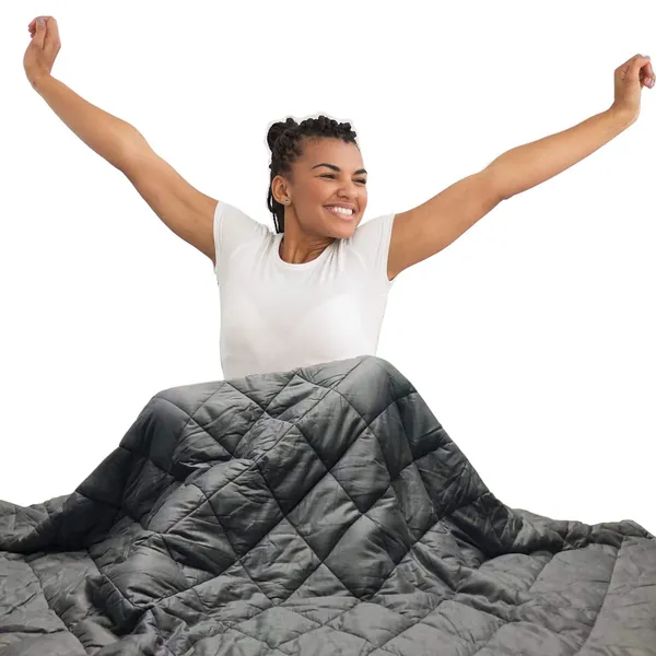 Hypnoser Adult Weighted Blanket Queen Size (20 lbs, 60''x80'', Grey ) | Cooling Heavy Blanket | Breathable Material with Pure Glass Beads