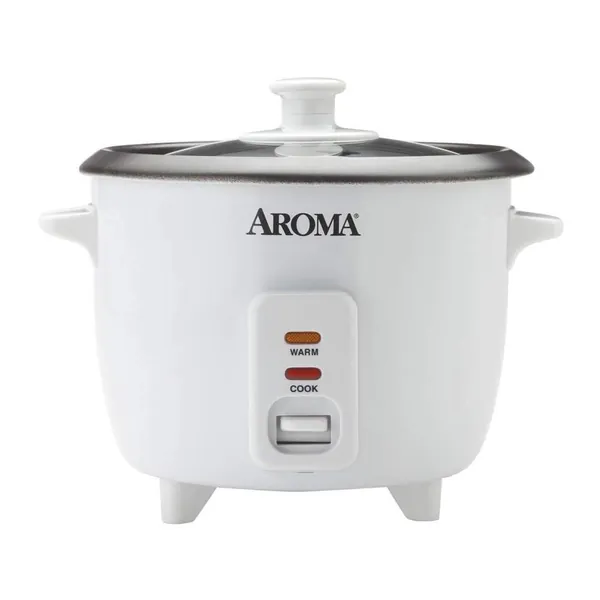 Aroma Housewares Aroma 6-cup (cooked) 1.5 Qt. One Touch Rice Cooker, White (ARC-363NG), 6 cup cooked/ 3 cup uncook/ 1.5 Qt. - Rice Cooker