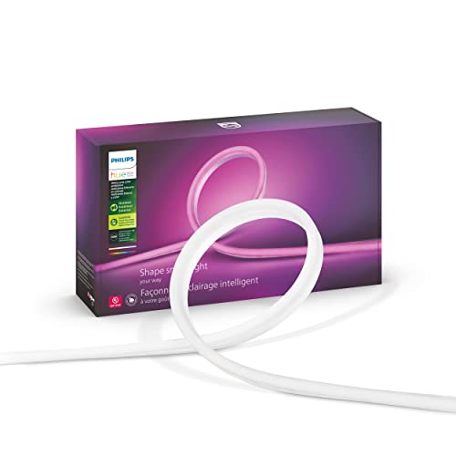 Philips Hue White and Color Ambiance 16 Foot Outdoor Light Strip - Includes 1 Light Strip and 1 Power Supply 40W - Requires Hue Bridge - Works with Amazon Alexa, Apple HomeKit and Google Assistant - 16ft - Lightstrip