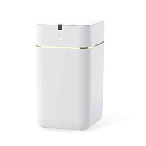 Airdeer Automatic Trash Can, 4 Gallon Self Sealing and Self-Changing Smart Trash Can, Motion Sensor, Touchless Garbage can with lid for Kitchen Bathroom Office, 6 Refill Bag Rings(Golden line) - Golden Line