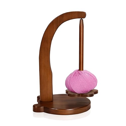 HanaWood Yarn Holder for Knitting and Crocheting,Crochet Gift for Knitting Lovers,Wooden Yarn Spinner for Crocheting，yarn ball holder for knitting