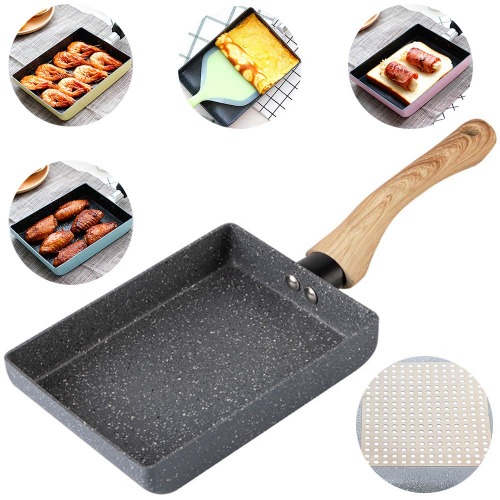 IBBM I WILL BE YOUR BEST MEMORY Tamagoyaki Japanese Omelette Pan / Egg Pan - Non-stick Coating - Rectangle Frying Pan Mini Frying Pan – Grey - Gray