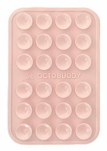 OCTOBUDDY - Silicone Suction Phone Case Adhesive Mount - Hands-Free, Strong Grip Holder for Selfies & Videos - Durable, Easy to Use - iPhone & Android Compatible - 2.25″ x 3.25″, Baby Blue - One-sided - Baby Blue