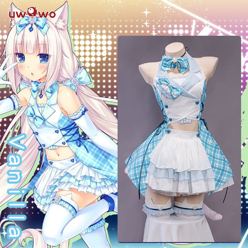 【In Stock】Uwowo Game Nekopara Live Catgirls Vanilla Idol Stage Performance Cosplay Costume - XL
