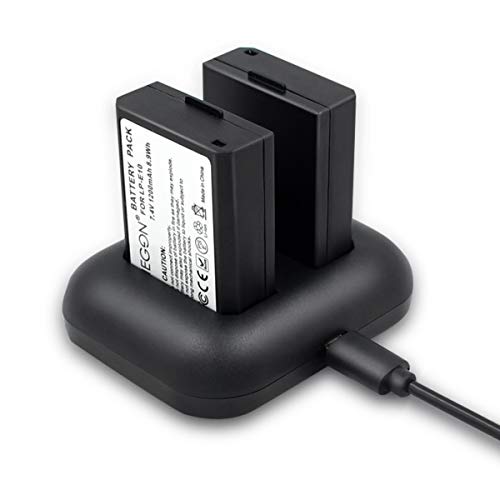 ENEGON 2-Pack LP-E10 Replacement Battery and Rapid Dual Charger Compatible with Canon EOS 1100D, 1200D, 1300D, 1500D, 2000D, 3000D, 4000D, Rebel T3, T5, T6, T7, T100 Kiss X50, X70 X80, X90 - 2*LP-E10 Batteries+ Dual USB Charger