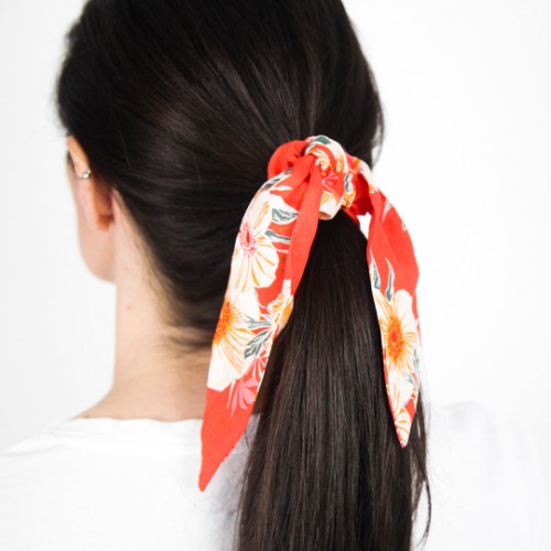 Ribbon Scrunchie - Solid Slate Blue