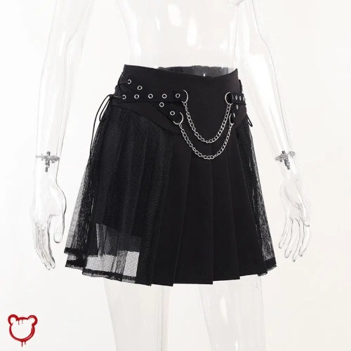 Black Chain Skirt - No Escape - 22002 / L