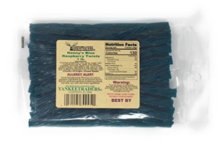 Kennys Licorice Twists, Blue Raspberry, 1 Pound - Blue Raspberry