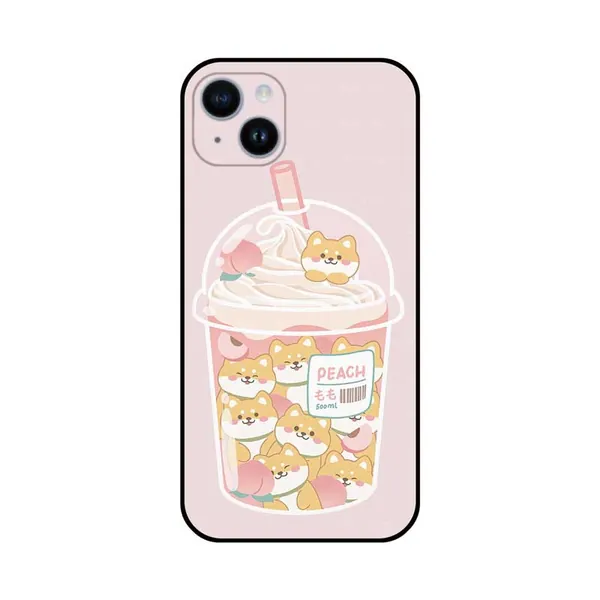 Dog Boba Phone Case Cute Cat Bubble Tea iPhone Case Kawaii Food Art - D