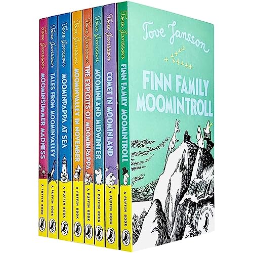 Tove Jansson Moomin Collection 8 Books Set (The Exploits of Moominpappa,Tales from Moominvalley,Moominvalley in November,Moominsummer Madness,Moominland Midwinter,Finn Family Moomintroll & More)