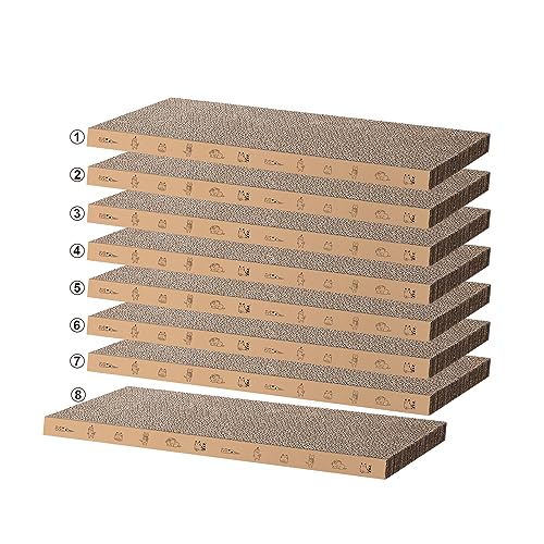 8 Packs in 1 Cat Scratch Pad, Cat Scratcher Cardboard,Reversible,Durable Recyclable Cardboard, Suitable for Cats to Rest, Grind Claws and Play - 8 PCS