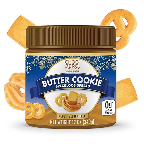 ChocZero Keto Cookie Butter Spread - No Sugar Added, Gluten Free, Low Carb Speculoos, Biscuit, Keto Friendly, Nut Butter Alternative, Dessert Hummus, Naturally Sweetened with Monk Fruit (1 jar, 12 oz) - Keto Cookie Butter Spread