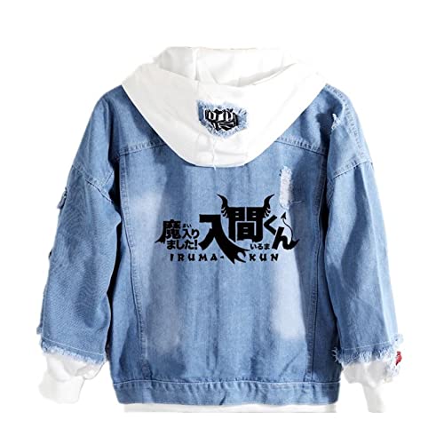 GO2COSY Anime Mairimashita Iruma-kun Denim Jacket Hoodie Cosplay Sweatshirt Fleeces Costume Pullover - XX-Large - 2