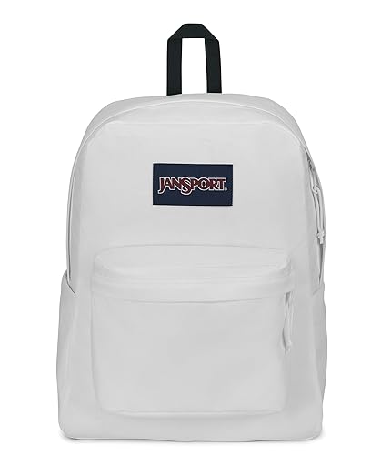 JanSport SuperBreak Plus Backpack with Padded 15-inch Laptop Sleeve and Integrated Bottle Pocket - Spacious and Durable Daypack for Work and Travel - White - White