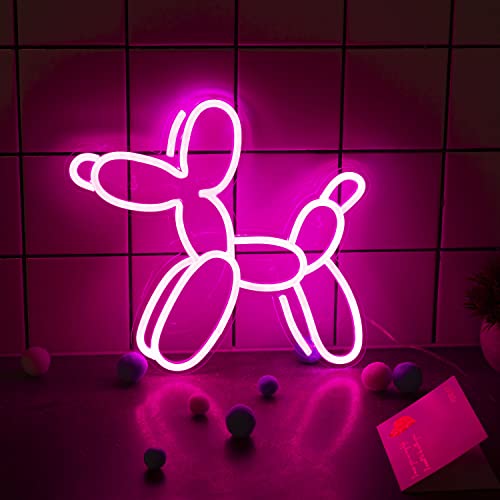 New Pink Dog Neon Sign for Bedroom, Acrylic Neon Sign Light for Wall Decor, Home Decoration, Bedroom, Studio, Party, Wedding, Kids Room, Living Room, Christmas, USB or Battery Operated…