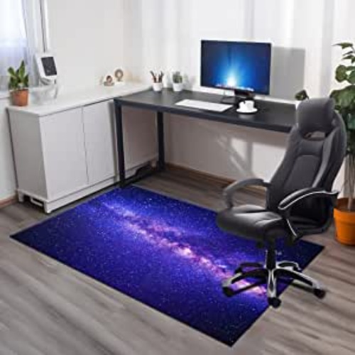 Khalidah Office Chair Mat for Hardwood & Tile Floor, 35" × 47" Computer Chair Mat for Rolling Chair, Under Desk Low-Pile Rug, Multi-Purpose Floor Protector for Home Office - 47" x 35" Multi-s-1
