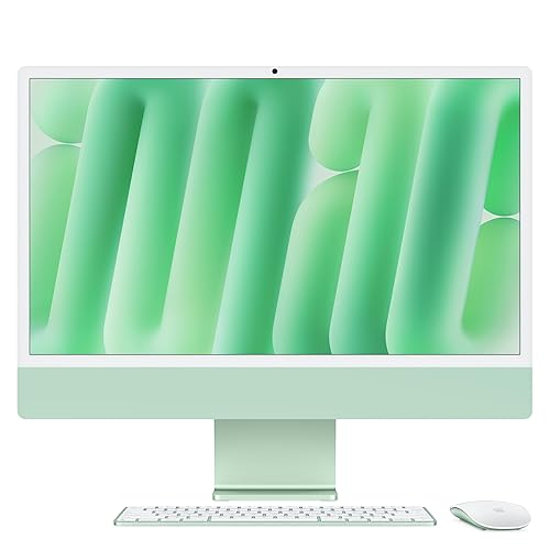 Apple 2024 iMac All-in-One Desktop Computer with M4 chip with 8-core CPU and 8-core GPU: Built for Apple Intelligence, 24-inch Retina Display, 16GB Unified Memory, 256GB SSD Storage; Green - Green - without AppleCare+