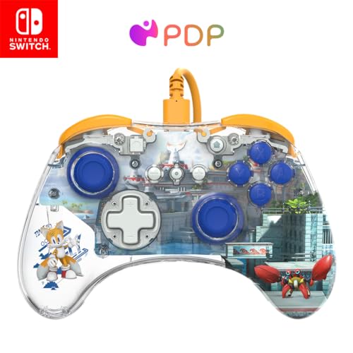 PDP REALMz Wired LED Light-Up Pro Controller for Nintendo Switch/OLED Model - Sonic Superstars: Tails Seaside Hill Zone - Nintendo Switch - Wired Controller - Tails