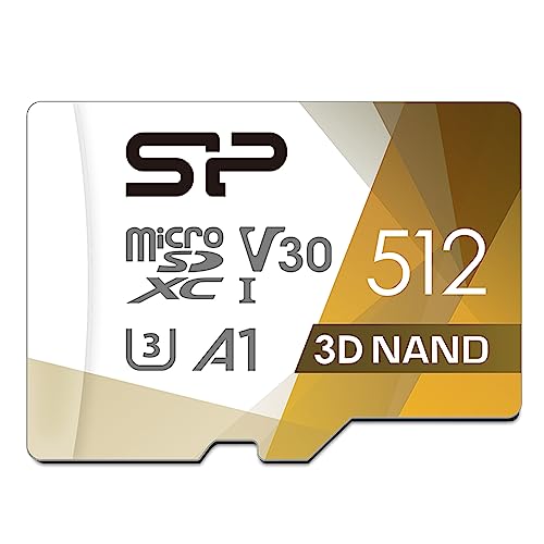 Silicon Power 512GB Micro SD Card U3 V30 SDXC Memory Card with Adapter for Nintendo-Switch and Drone - 512GB