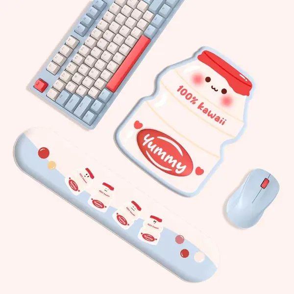 Yogurt Drink Mouse Pad Cute Keyboard Wrist Rest Food Art