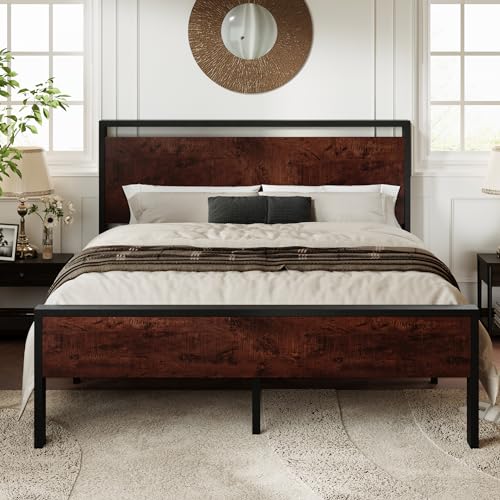  Queen Bed Frame with Mahogany Head & Footboard