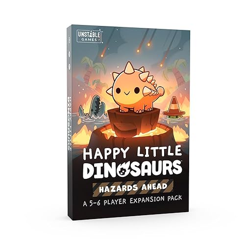 Unstable Games - Happy Little Dinosaurs Hazards Ahead Expansion - Designed to be added to your Happy Little Dinosaurs Base Game - Perfect for Game Night! - Expansion: Hazards Ahead