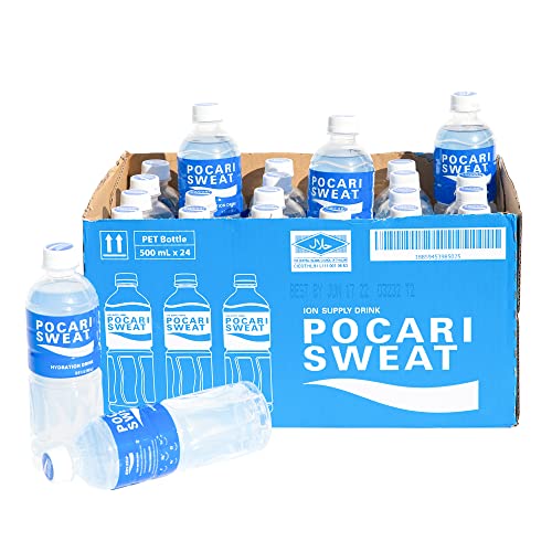 Pocari Sweat 24-Pack - 16.9oz PET Bottles, Now in the USA, Restore the Water and Electrolytes, Hydration That is Smarter Than Water, Japan's Favorite Hydration Drink - Citrus - 16.9 Fl Oz (Pack of 24)