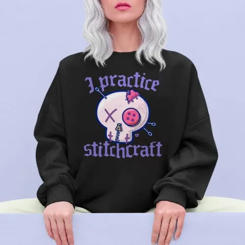 Pastel Goth Clothing Cute Gothic Skull Oversized Crew Neck Sweatshirt - Egirl Shirt, SoftGirl Clothing Soft E Girl Shirt, Soft Girl Clothing