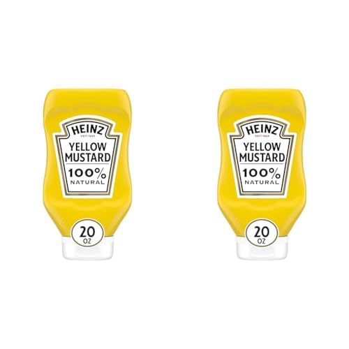 Heinz Yellow Mustard (20 oz Bottle), Packaging May Vary (Pack of 2) - 20 Ounce (Pack of 2)