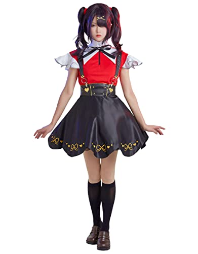 miccostumes Womens Game Streamer Cosplay Costume Kawaii Suspender Skirt with Accessories - Medium - Multicolored