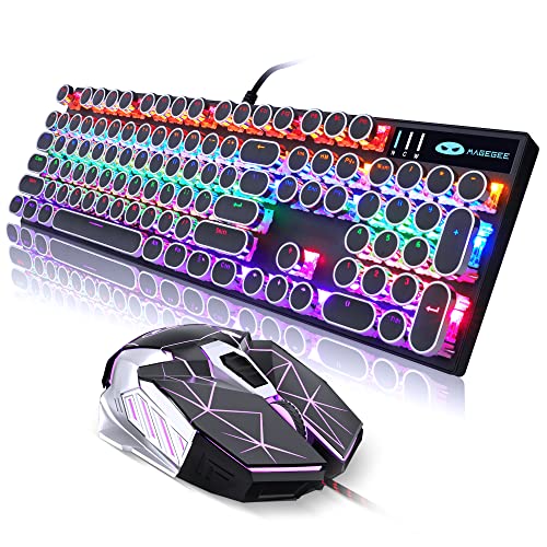 Retro Typewriter Keyboard and Mouse Combo