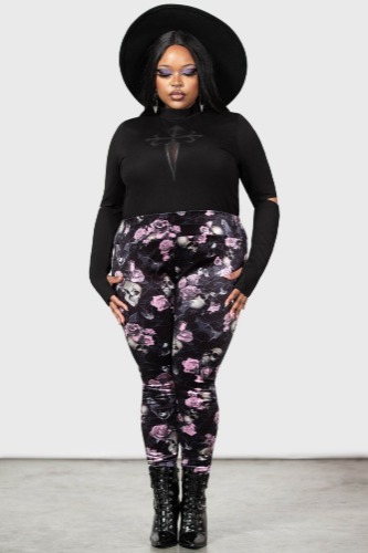 Hematite Leggings [BLACK/PINK] [PLUS] | 3XL / Pink / 93% Polyester 7% Elastane