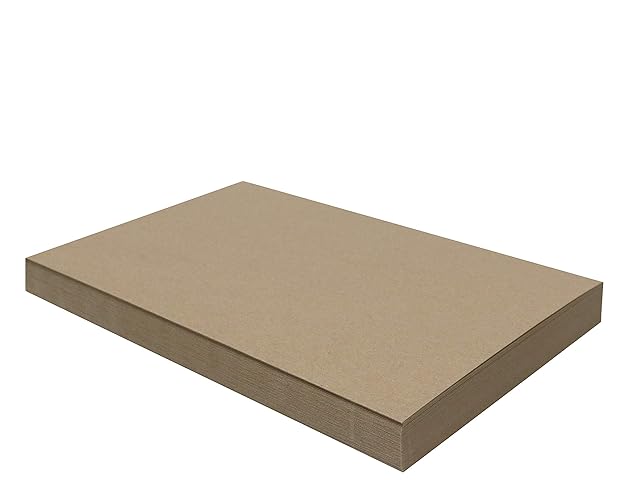 50 Chipboard Sheets 11 x 17 inch - 30pt (Point) Medium Weight Brown Kraft Cardboard for Scrapbooking & Picture Frame Backing (.030 Caliper Thick) Paper Board | MagicWater Supply - Kraft 50 Pack