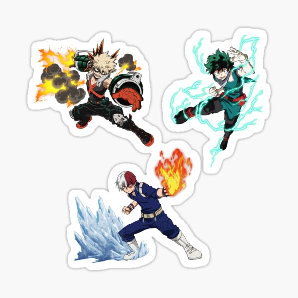 boku no hero academia - the big three action shots Sticker by mykyaa