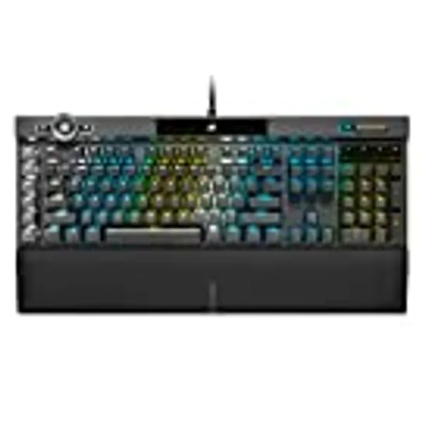 Corsair K100 RGB Mechanical Gaming Keyboard - CHERRY MX SPEED RGB Silver Keyswitches - AXON Hyper-Processing Technology for 4x Faster Throughput - 44-Zone RGB LightEdge - PBT Double-Shot Keycaps