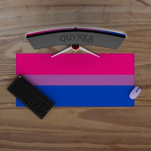 Bisexual Flag Design Mousepad Deskmat - 100x50cm / 4mm / Black Stitched