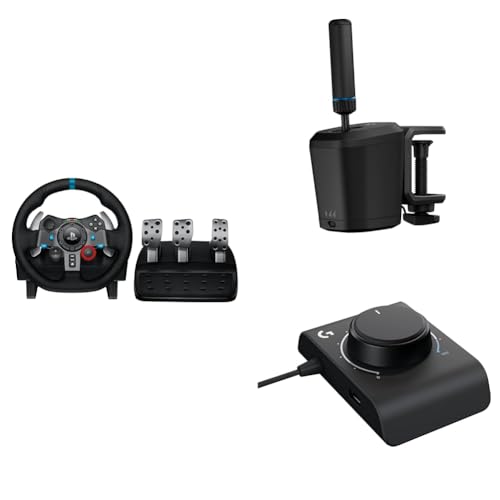 Logitech G29 Driving Force Racing Wheel + RS Shifter & Handbrake + Racing Adapter Bundle - PS5/PS4/PC - Wheel Kit + Console Shifter/Handbrake Bundle