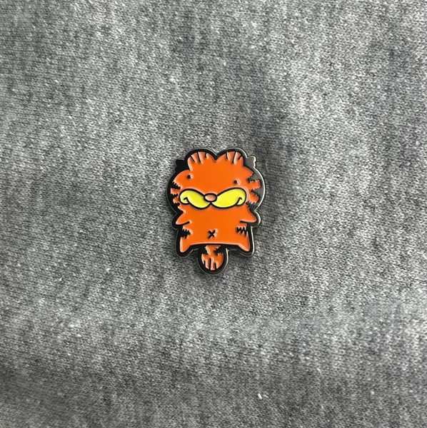Orange Cat Lasagna Enamel Pin