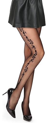 Merry Style Damen Strumpfhose Mit Muster MS 284 20 DEN - M - Schwarz