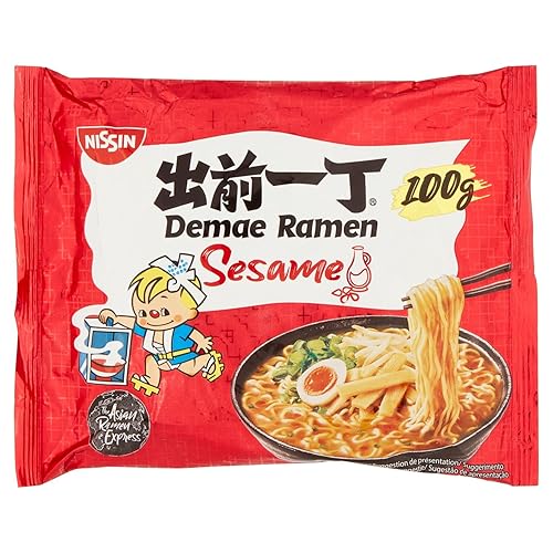 Nissin Demae Ramen – Sesam, Einzelpack, Instant-Nudeln japanischer Art, mit Sesamöl & asiatischen Gewürzen, schnell & einfach zubereitet, asiatisches Essen (1 x 100 g) - 100 g (1er Pack)