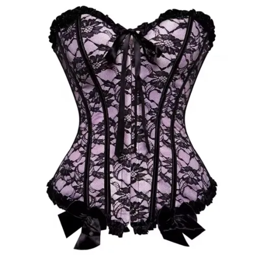 Pink and black corset