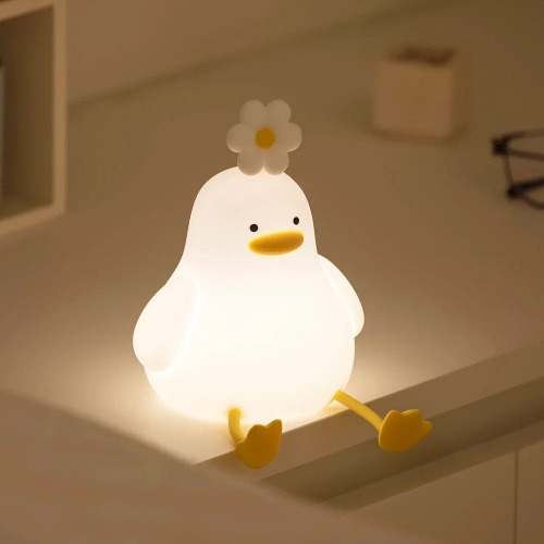 Adorable Duck LED Touch Lamp Mobile Phone Stand - White