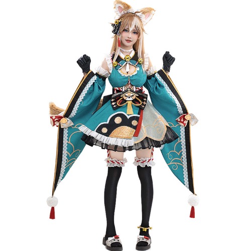 【Ready For Ship】DokiDoki-SR Game Genshin Impact Gorou/Miss Hina Cosplay Costume Kimono Maid | Miss Hina S