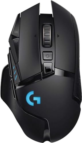 Logitech G502 Lightspeed Wireless Gaming Mouse, Hero 25K Sensor, 25,600 DPI, RGB, Adjustable Weights, 11 Programmable Buttons, Long Battery Life, POWERPLAY-Compatible, PC/Mac - Black - Single