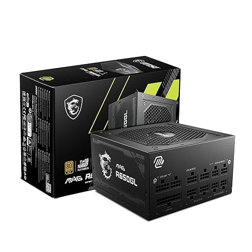 MSI MAG A650GL Gaming Power Supply - Full Modular - 80 Plus Gold Certified 650W - Compact Size - ATX PSU - MAG A650GL