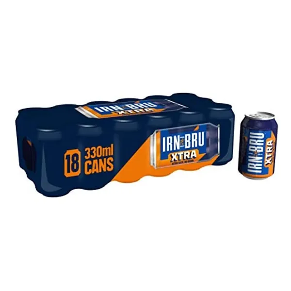 IRN-BRU Xtra No Sugar Fizzy Drink Cans, 18 x 330ml