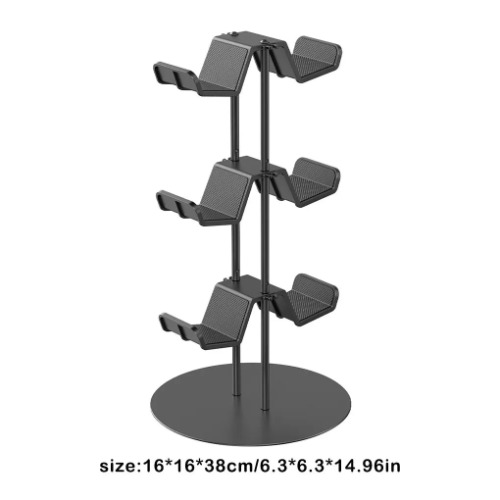 6 Piece Controller Stand Headphone Holder Storage Rack for Gaming Accessories - Black / CN