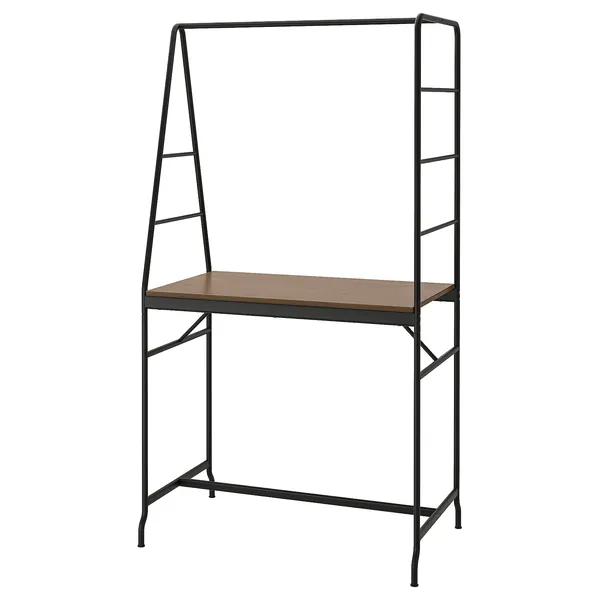 HÅVERUD Table with storage ladder - black